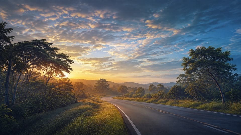 A quiet scenic Malaysian road
